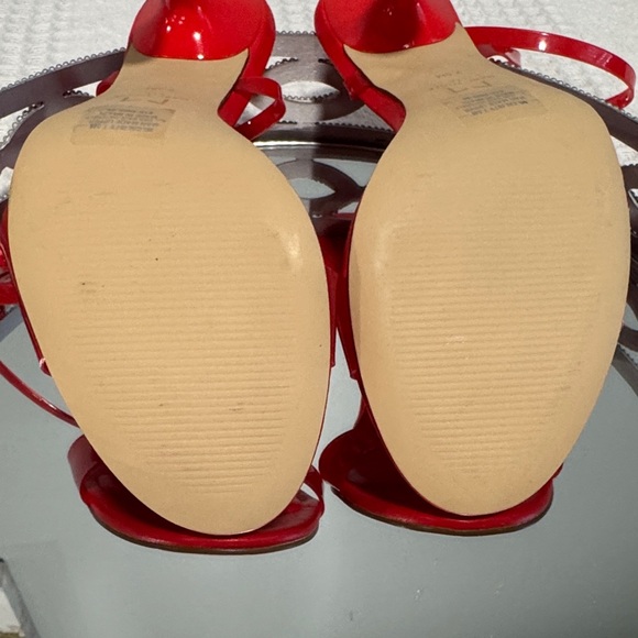 Marc Fisher Vibrant Red Strappy Heels - Picture 6 of 9